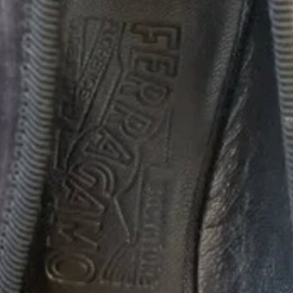 Salvatore Ferragamo RIAS Black Suede Ballet Flats, 6 1/2 B - Picture 9 of 12